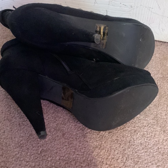 Rue 21 Black Open Toe Studded Heeled Boots - Picture 10 of 11